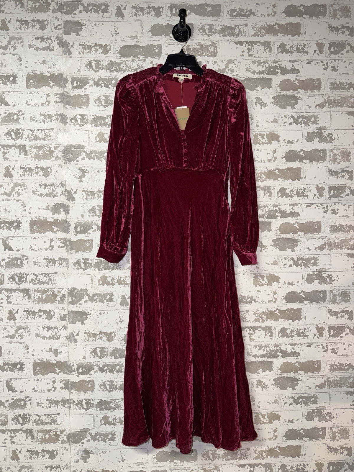 NWT! Boden Cassie Velvet Tea Dress Long Sleeve – Dark red Size US 6 R $279