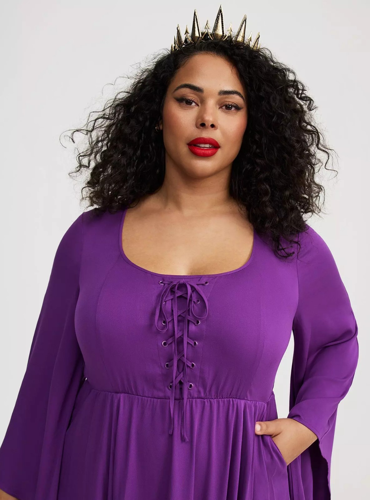 Torrid Halloween Witch Dress Hilo Lace Up Purple COSPLAY NWT New 4X