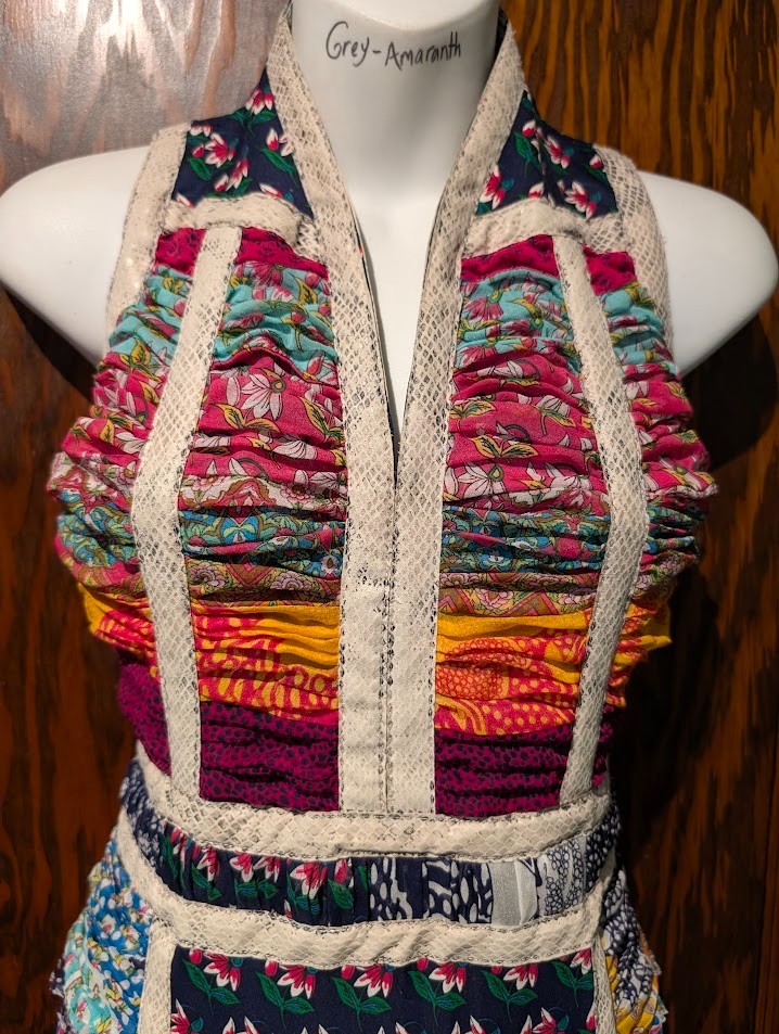 DIANE VON FURSTENBERG Amabelle Altered Bohemian Patchwork Maxi Dress silk DVF 6I