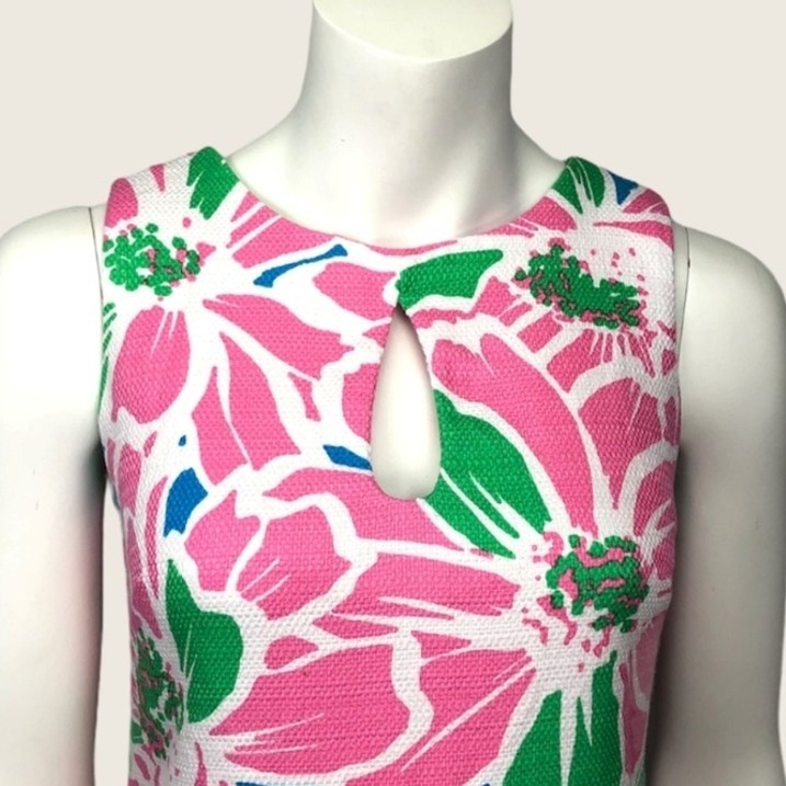 JUST TAYLOR PINK FLORAL PRINT SHIFT MINI DRESS WOMEN’S SIZE 8 SLEEVELESS STRETCH