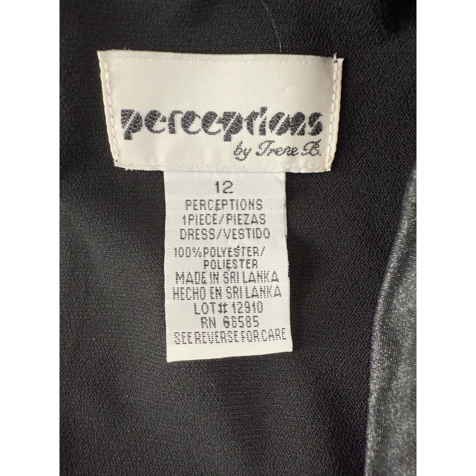 Perceptions Size 12 Shift Midi Dress Black Button Short Sleeve Zip