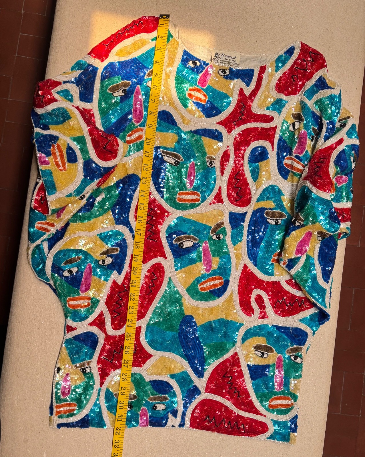 Picasso Art Sequin Beaded Oversized Mini Dress Rare By Raiment Size Med
