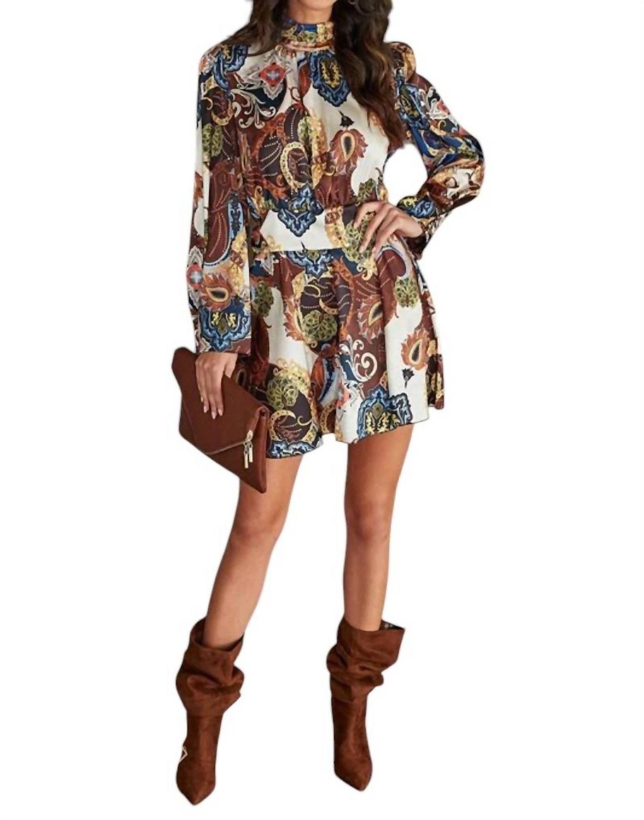 Venti6 Sofia Paisley Open Back Dress Size S