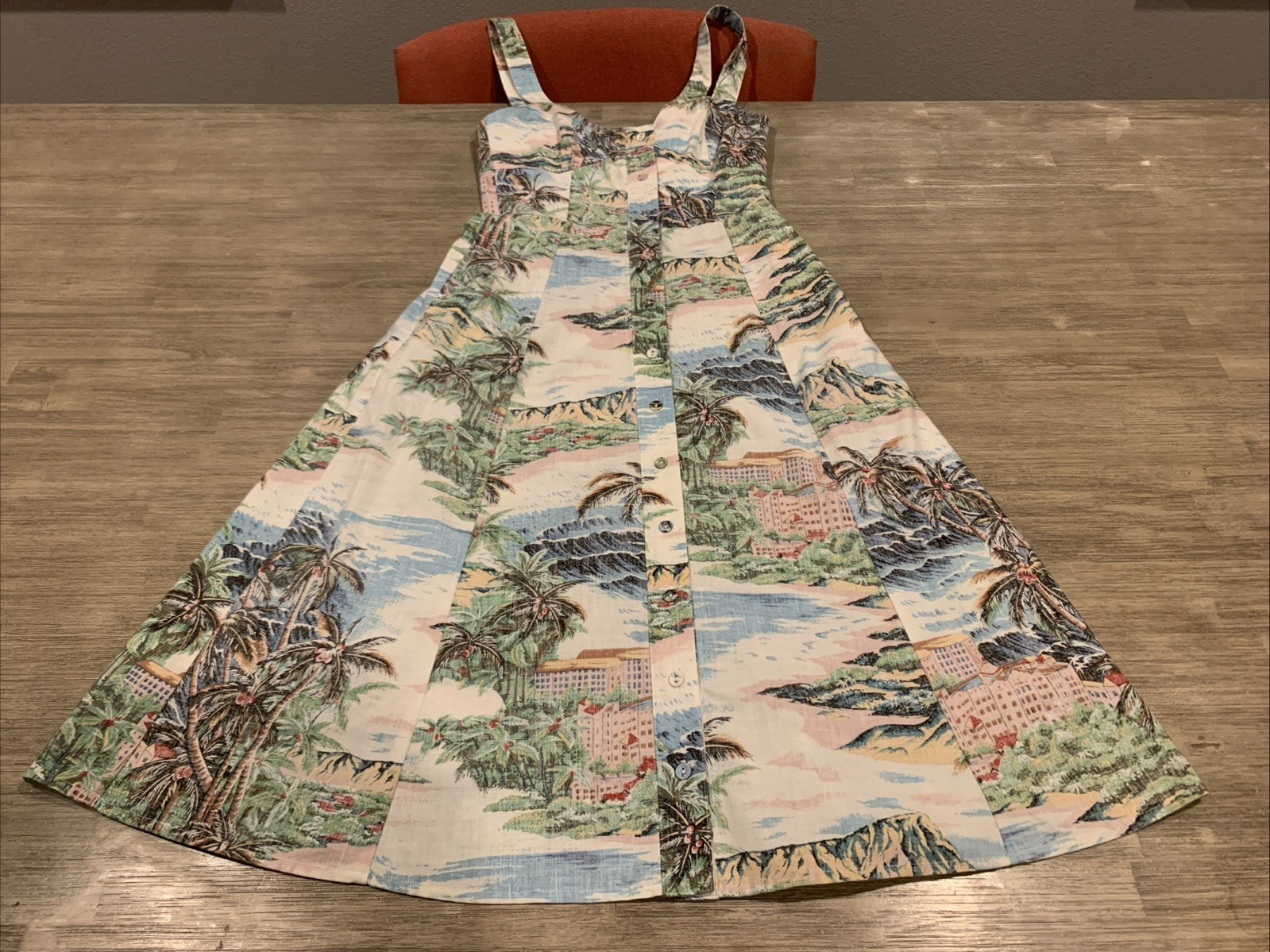 Rare Beautiful Vintage REYN SPOONER Jumper DRESS Sleeveless Hawaiian Sz 0 Beach