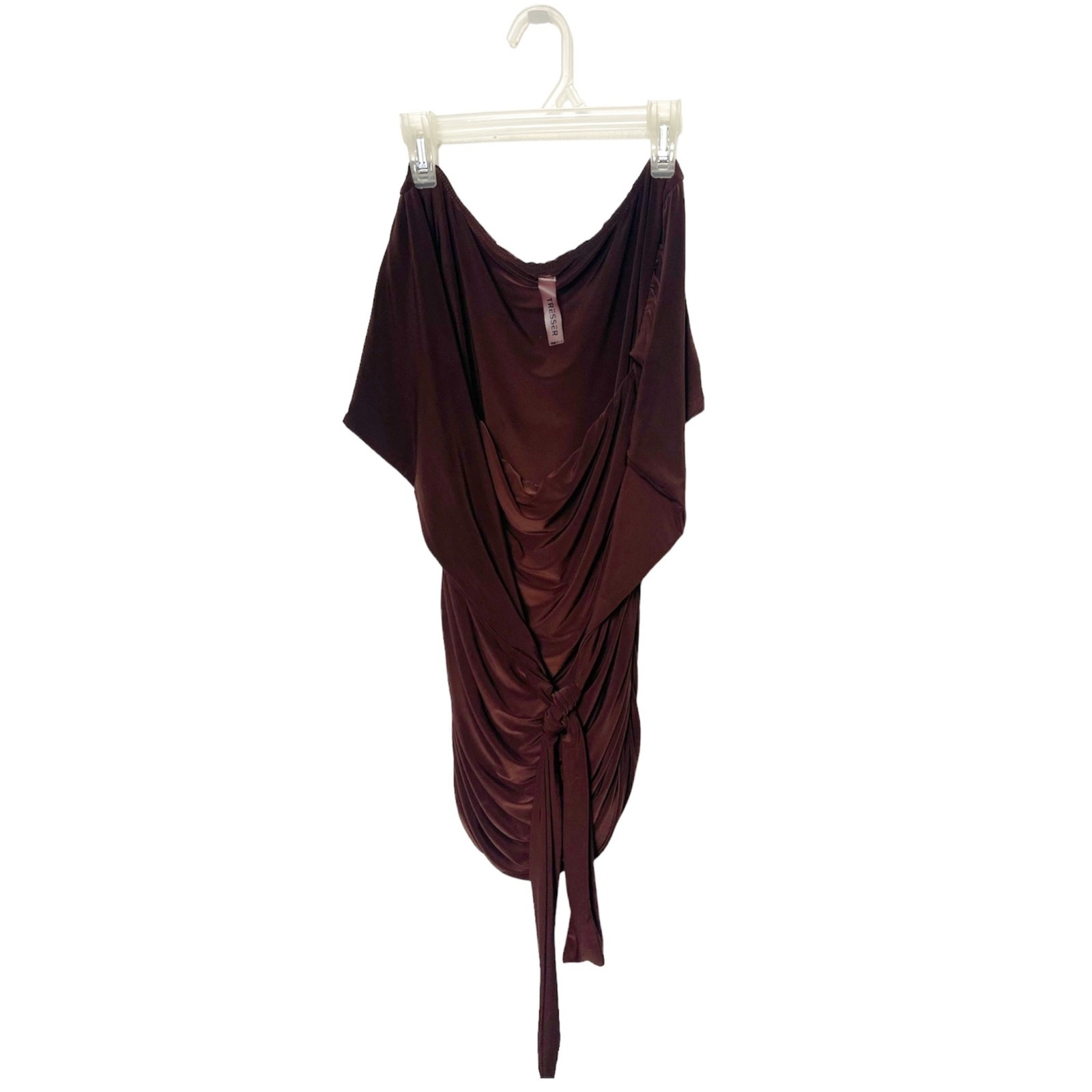 Tresser Ruched bodycon dress Brown size large