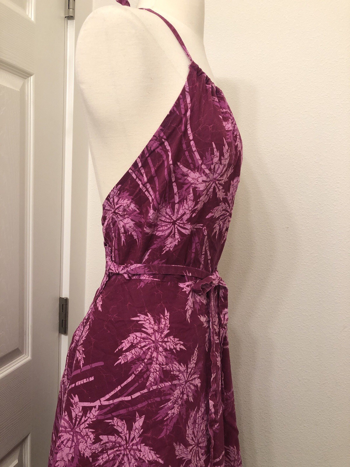 The Pottery Tree 70s 80s Made In Hawaii Wrap Dress Palm Tree Pattern Size Medium
