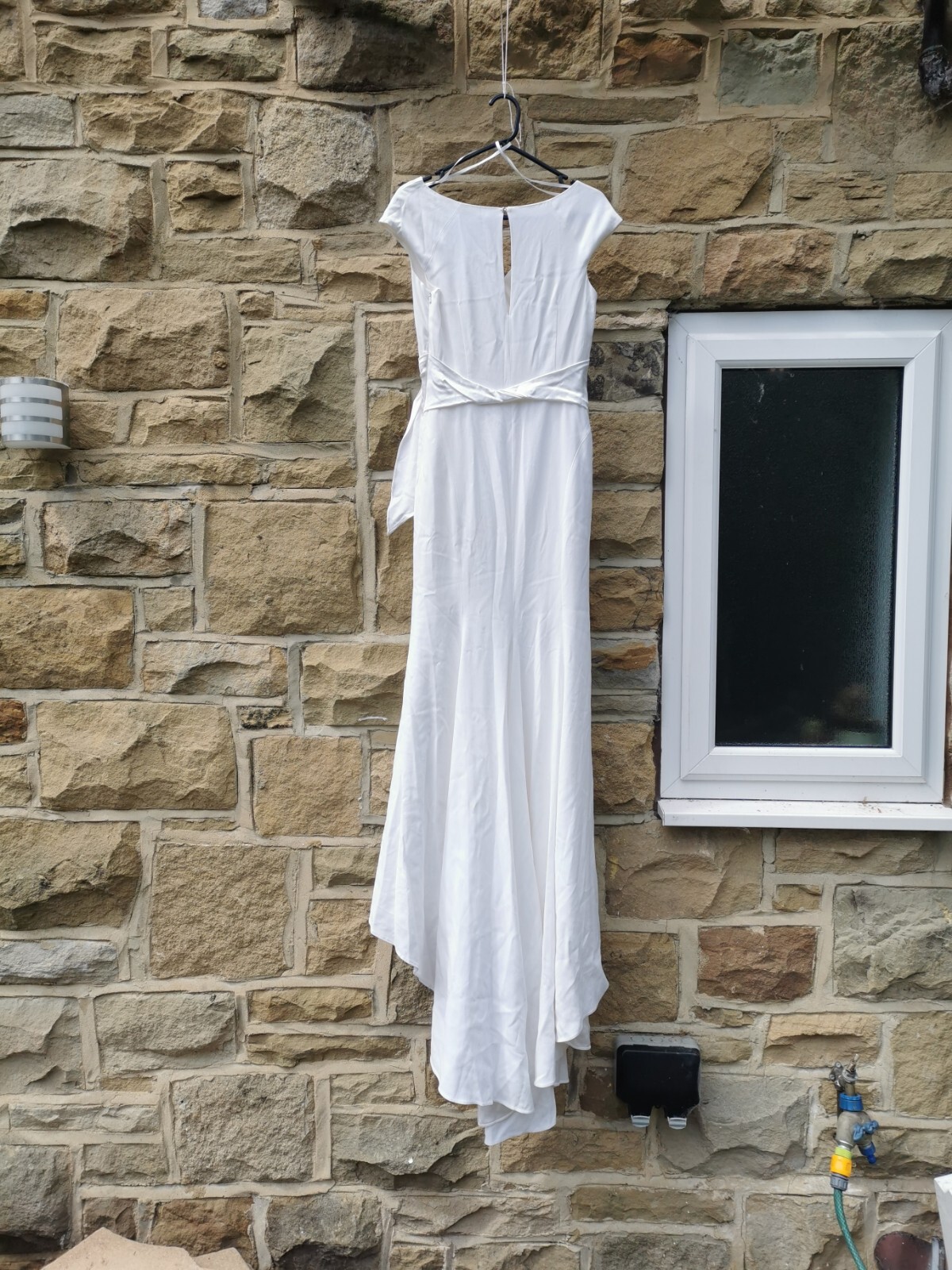 Bridal Wedding Dress Bride Coast Size 10 Floor Length Waist Tie Belt ivory white