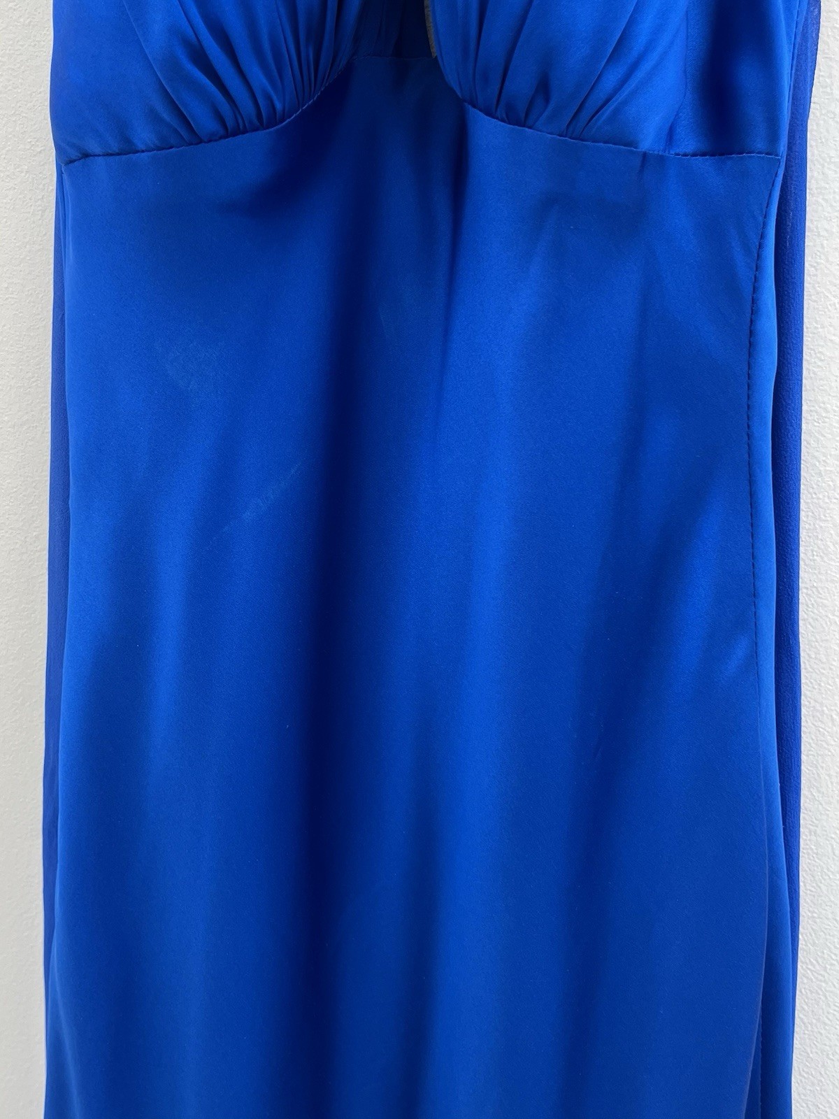 Cache Vintage Silk Maxi Gown In Blue Size 2