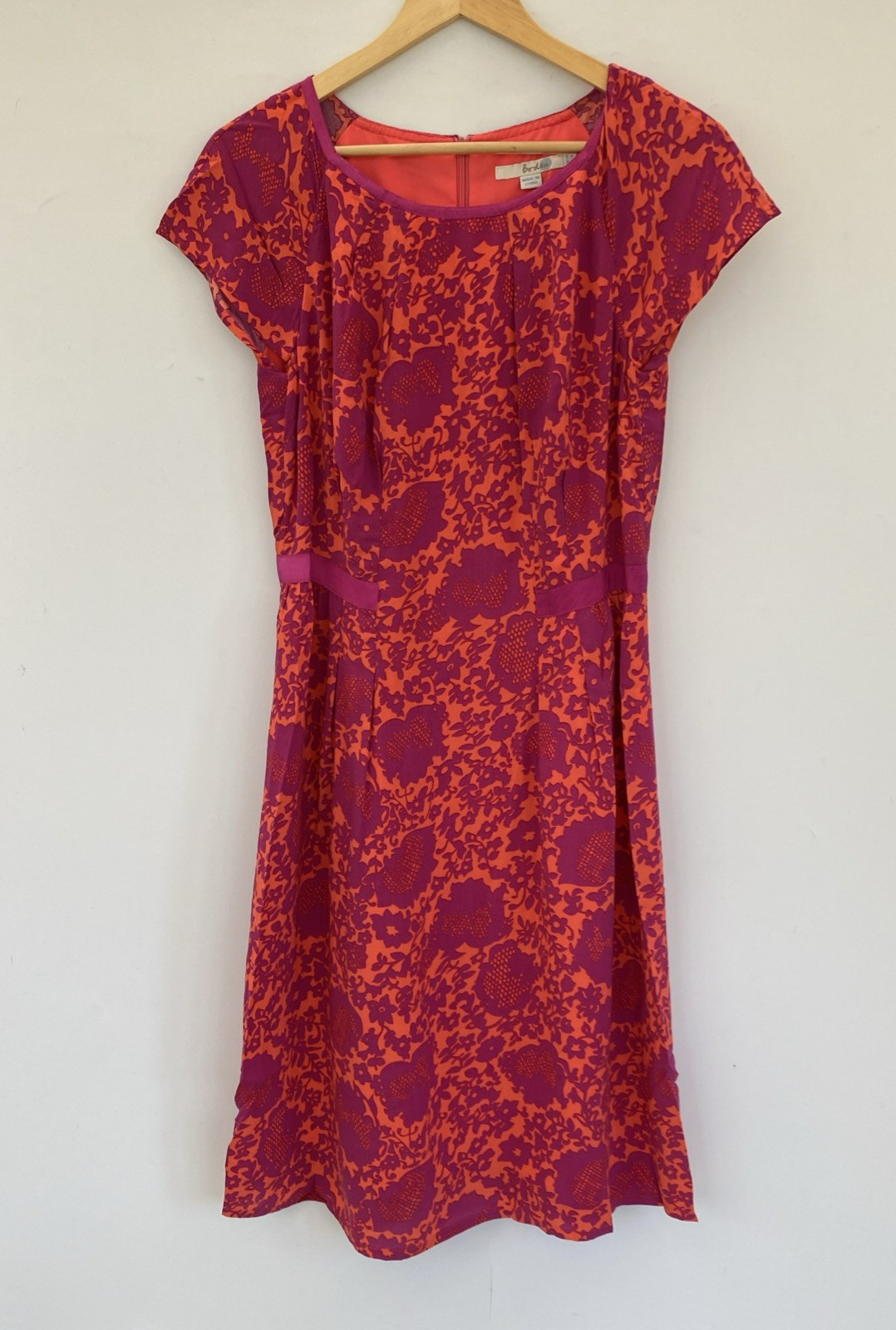 Boden Dress Size 12L Shift Purple Floral Pattern Work Capsule Wardrobe Party