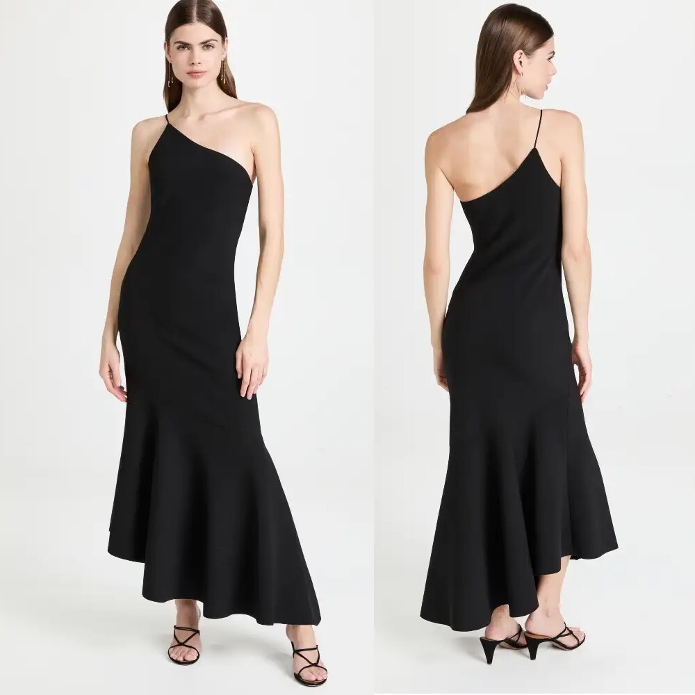 NWT Significant Other Black TORI Dress One Shoulder Asymmetrical Size US 12