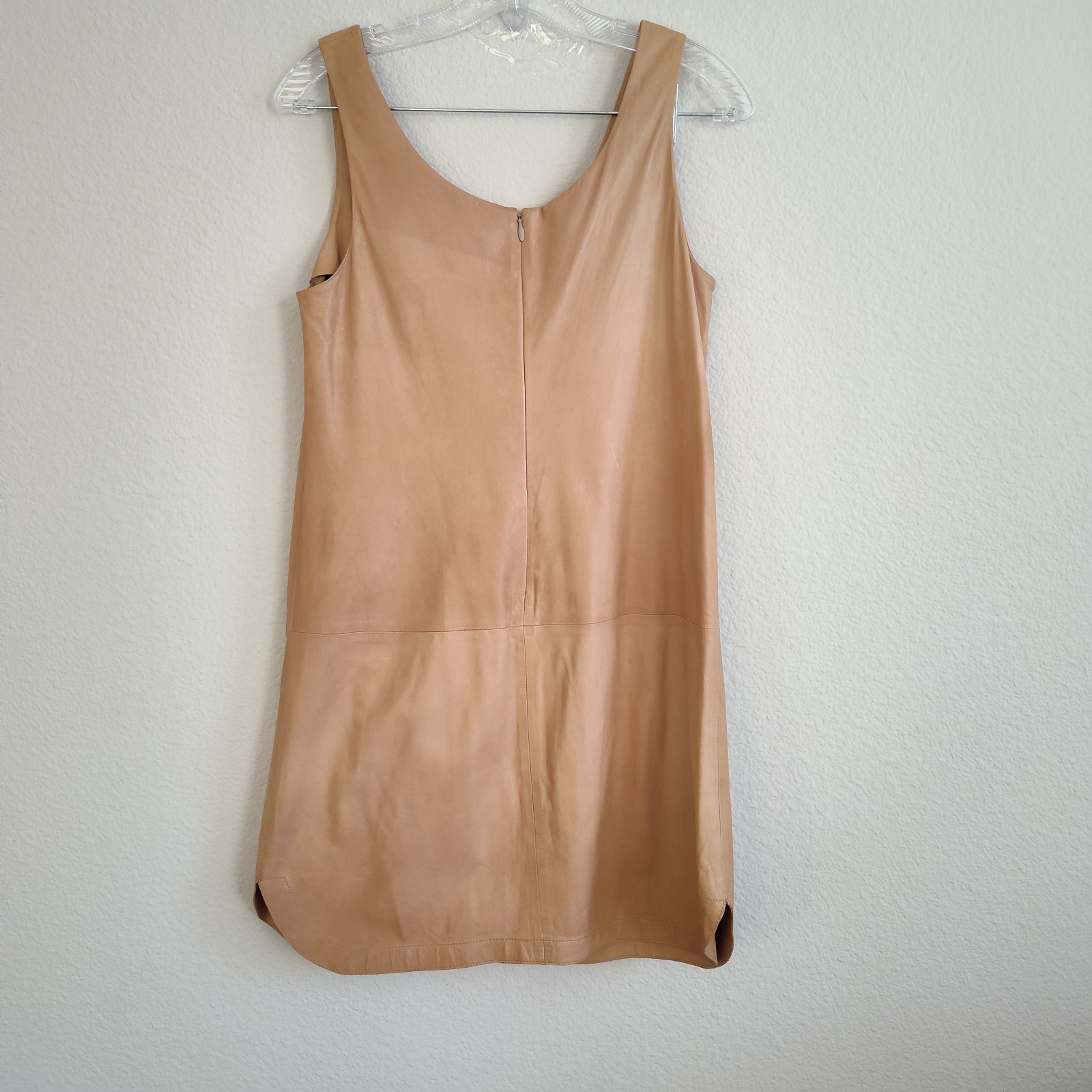 Vince Camel Leather Mini Shift Dress 8