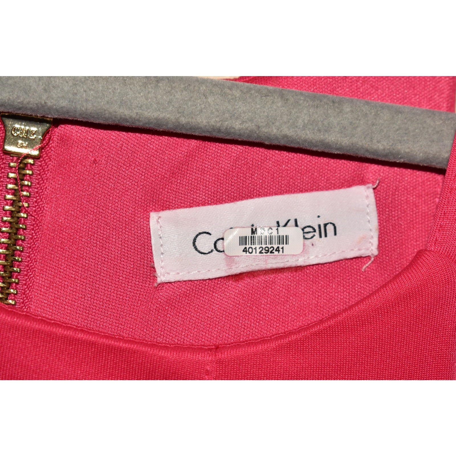 CALVIN KLEIN $128 Scuba Knit Pleated Fit & Flare Dress Sleeveless Pink size 6