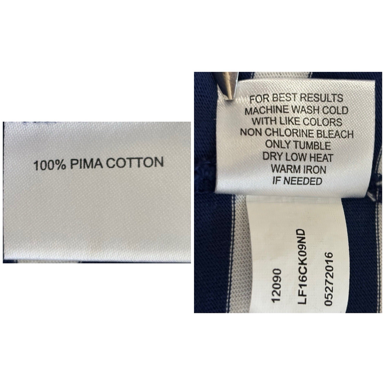 LADY IRISH Peter Millar Pima Cotton Classic Striped Navy Sweatshirt Dress Sz M.