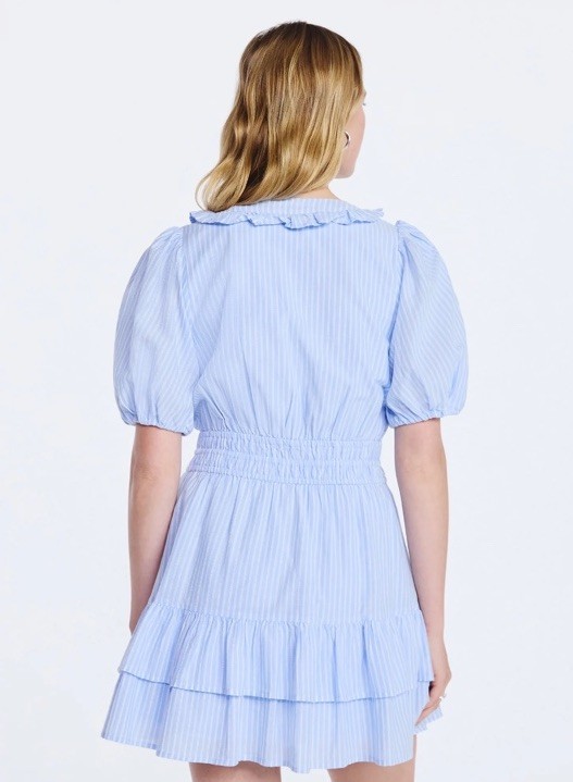 NWT Free Assembly Tiered Ruffle Mini Dress Short Puff Sleeves Women’s XS