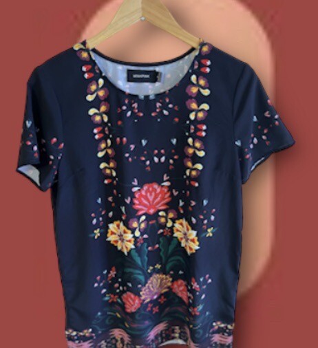 MINK PINK Wisdom Tee Short Sleeve Shift Dress black floral Size M Bohemian Boho