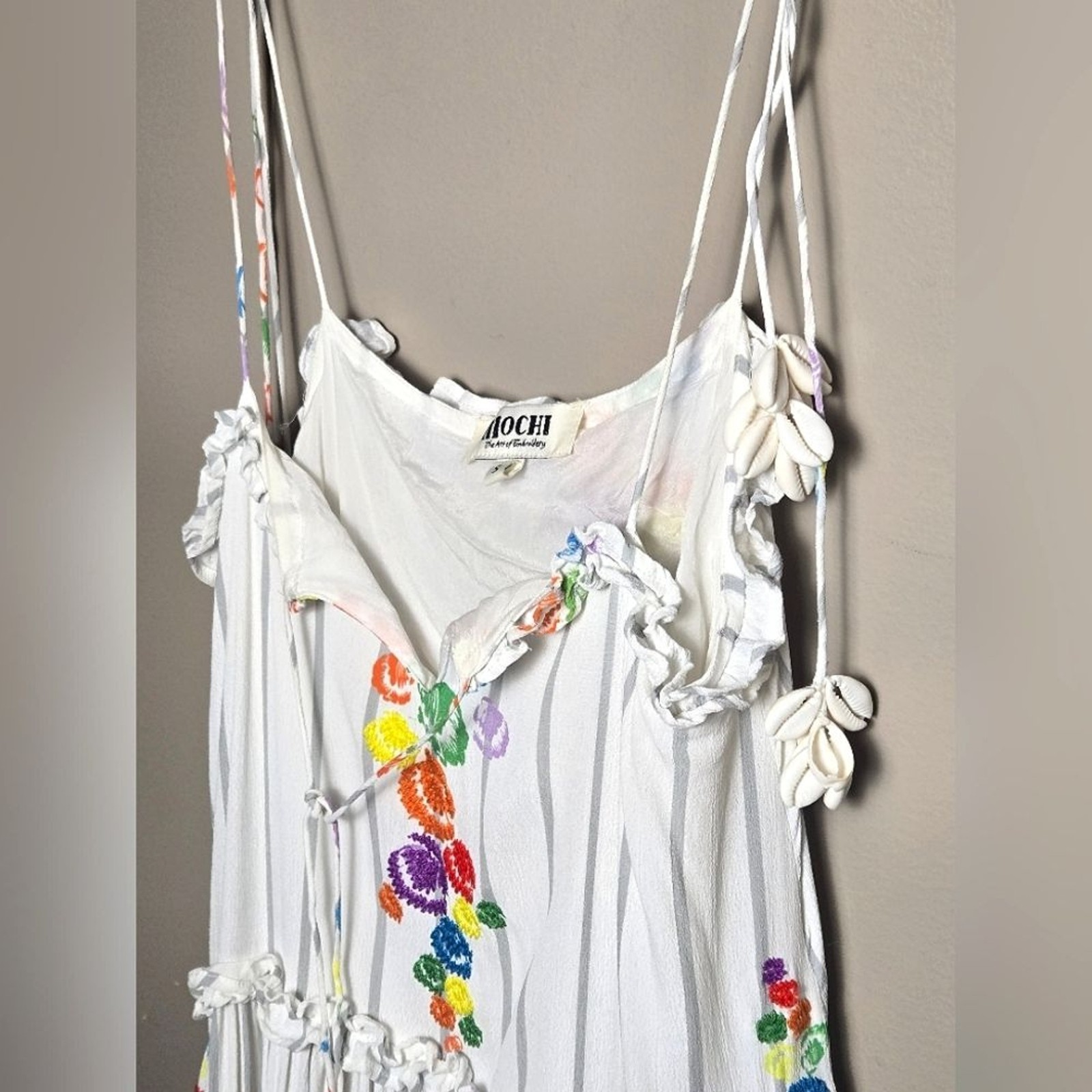Women’s Revolve All Things Mochi Mady Small Maxi Dress Embroidered Boho Coastal