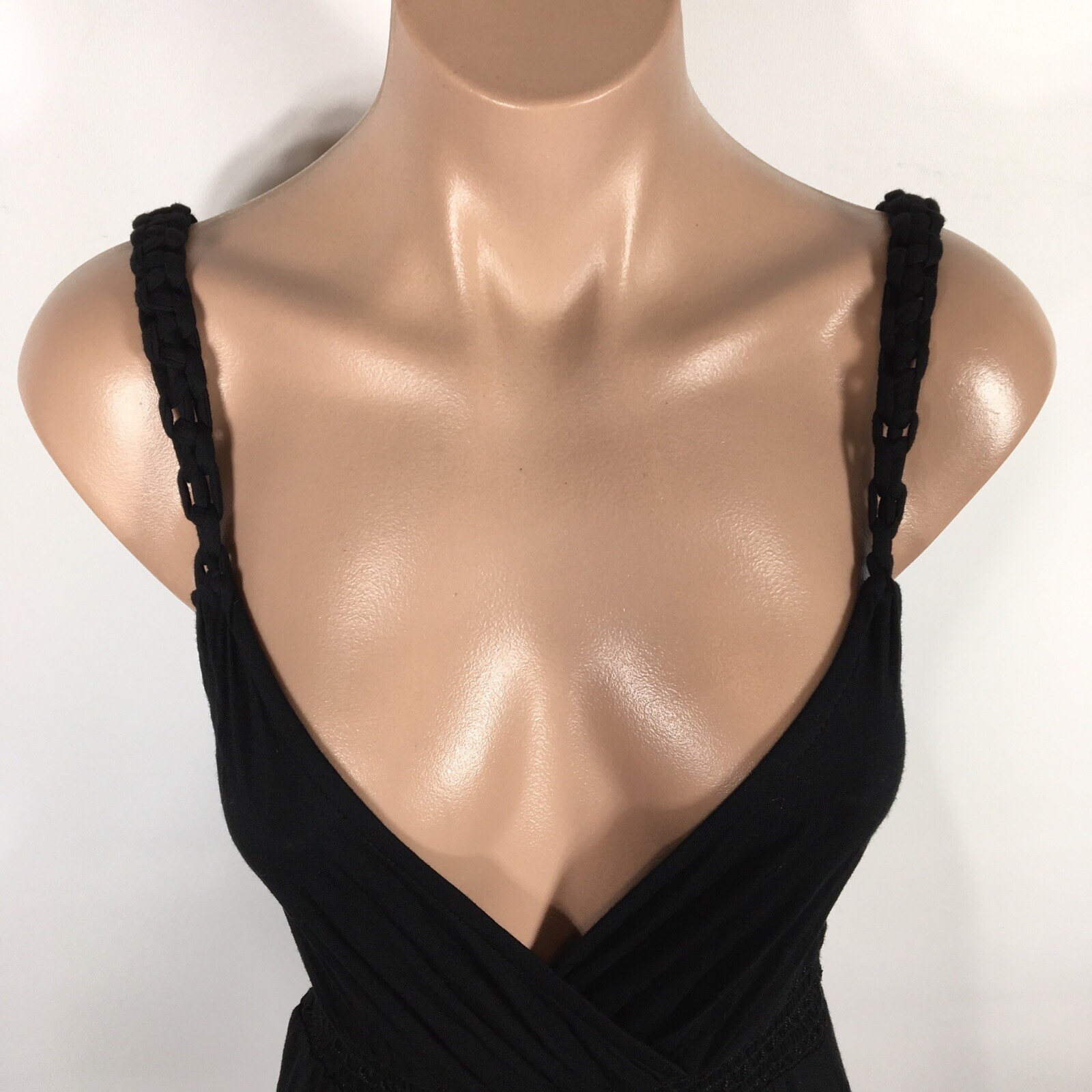 Ella Moss Crossover Braided Knotted Strap Black A-Line Fit Flare Summer Dress XS