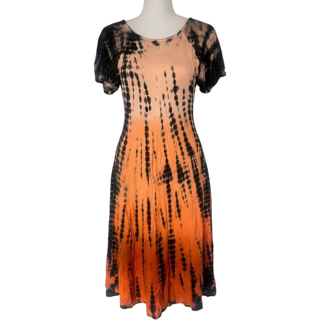 Boho Tie Dye Palm Tree Embroidered Maxi Dress Festival Beach Cover Up
