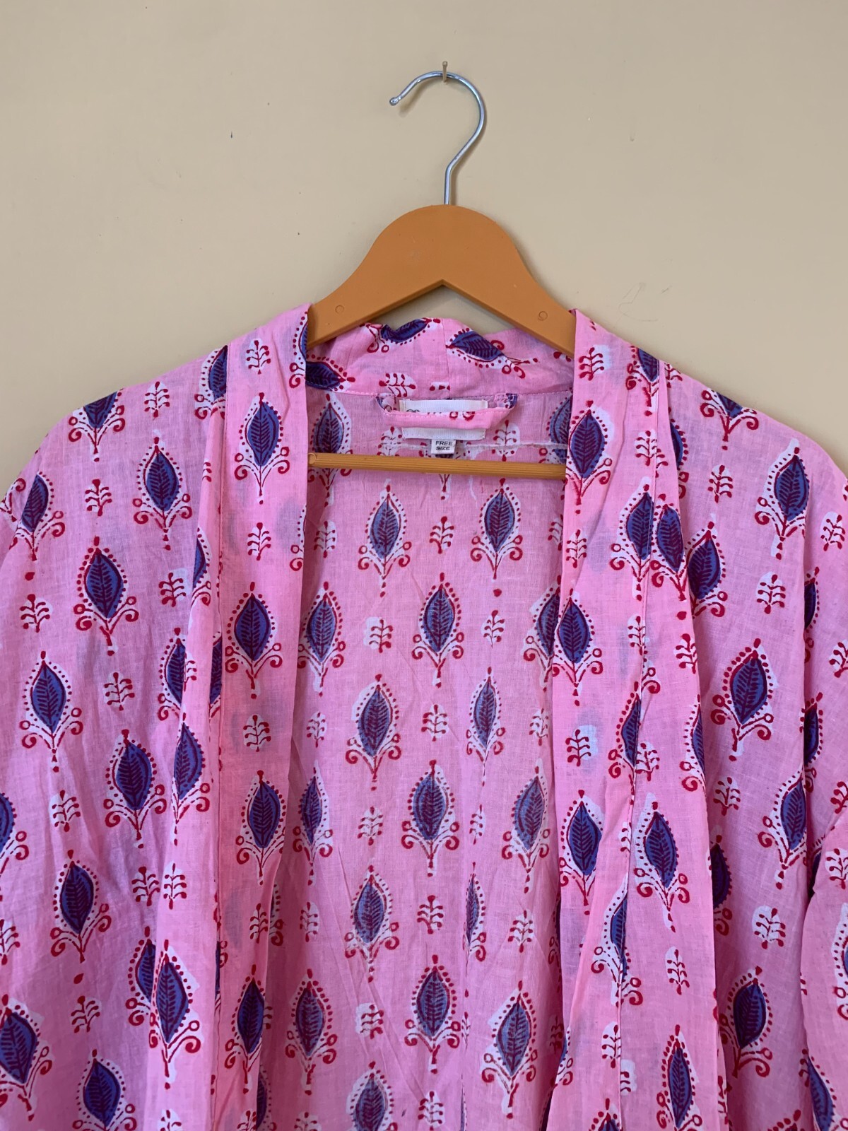 Womens Hand Print Kimono Handblock Cotton Kimono,Indian Print For gift item