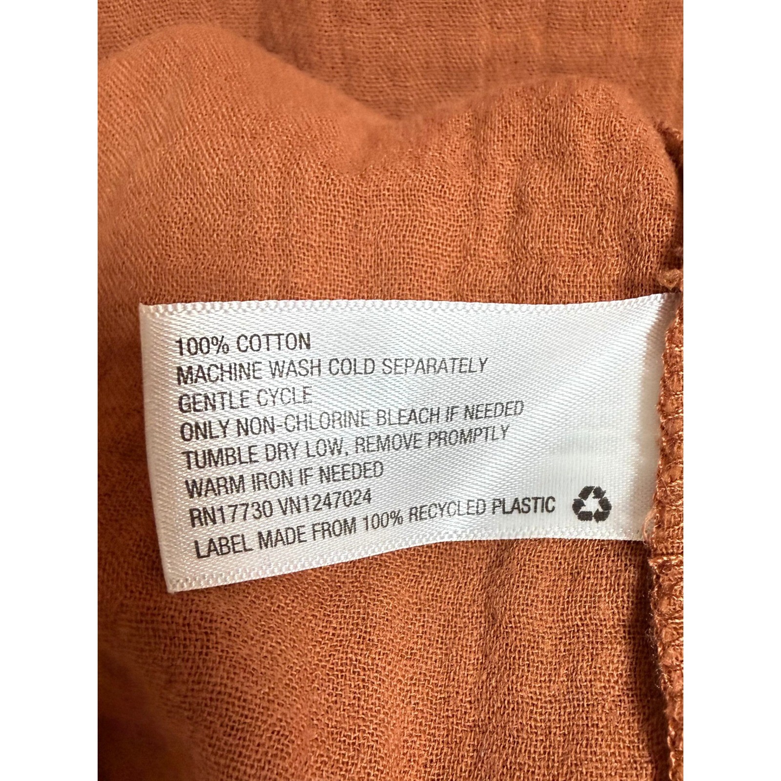 Universal Thread Rust Orange Gauze Cotton Shift Dress Womens Medium Boho Pockets