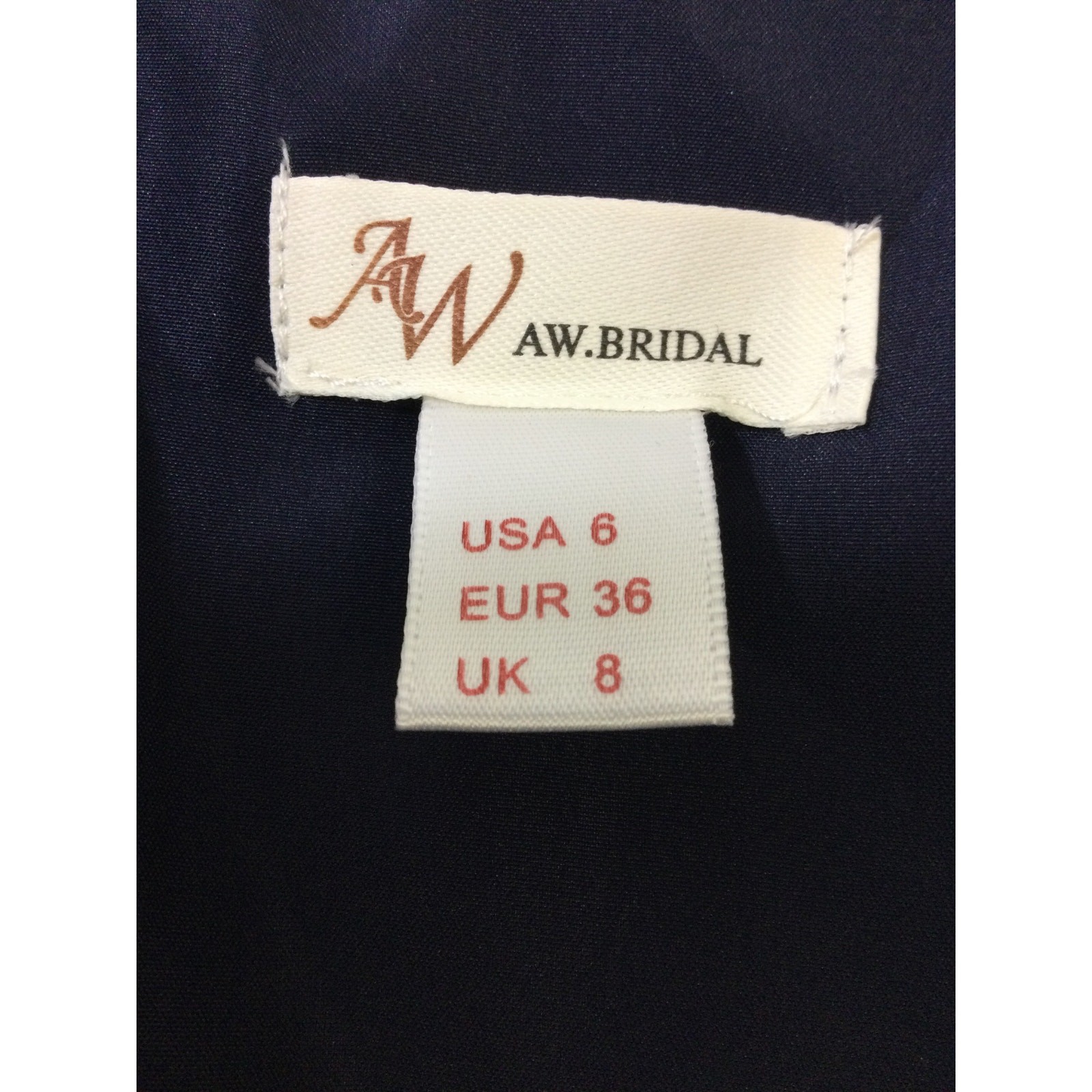 AW BRIDAL 6 S Dark Navy blue Etta satin bridesmaid formal maxi dress NEW 0B17