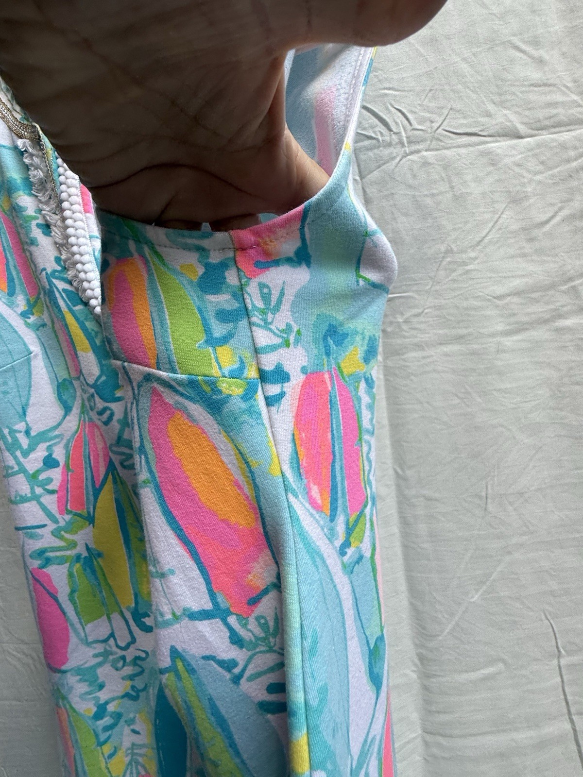 Lilly Pulitzer Harper Shift Dress XS Beach & Bae Sailboat French Terry Embellish
