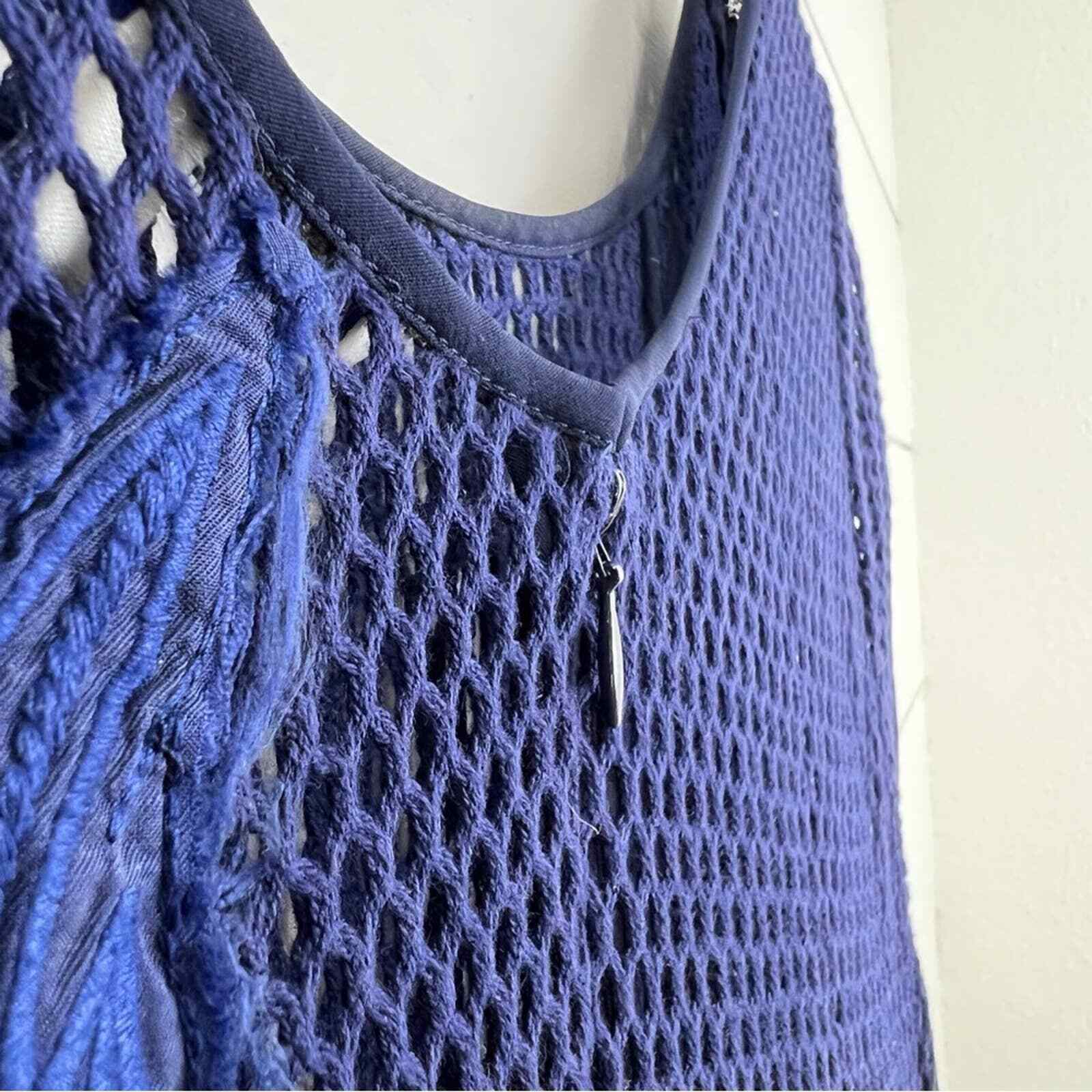 REBECCA MINKOFF 8 Ivy Leaf Embroidered Appliqué Mesh Mini Dress Indigo