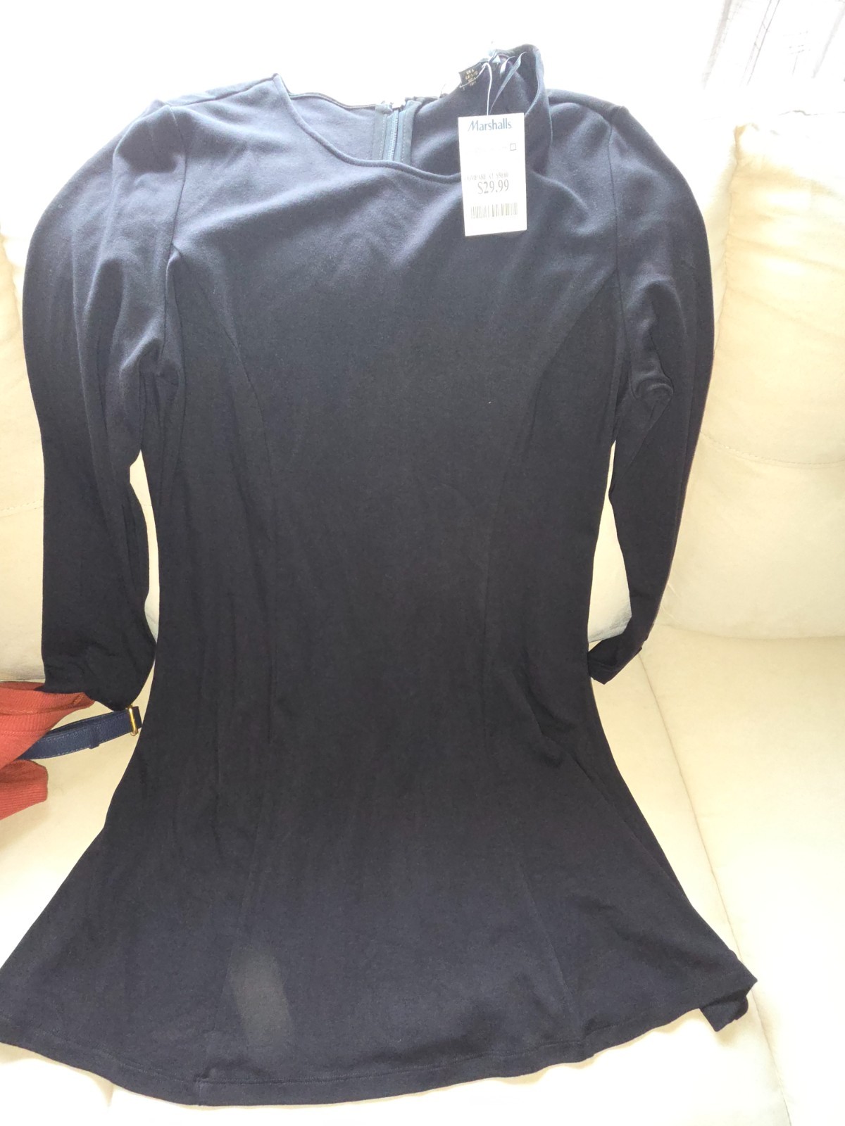 Dalia Black Long Sleeve Knee Length Dress Sz L