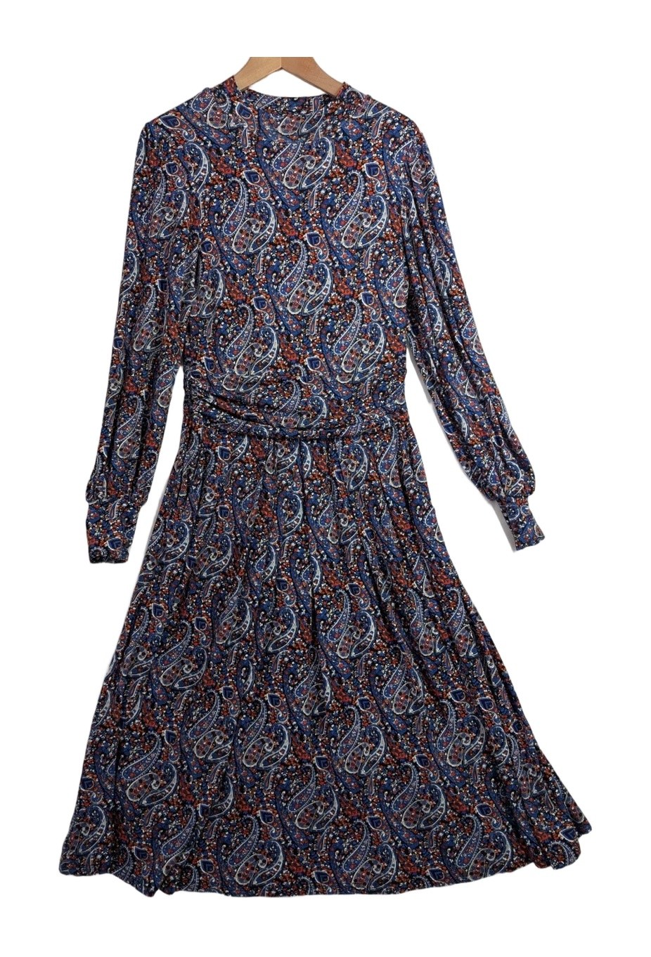 Womens Floral Viscose Dress Uk 14 95% Viscose 5% Elastane 49in Length Multicolor
