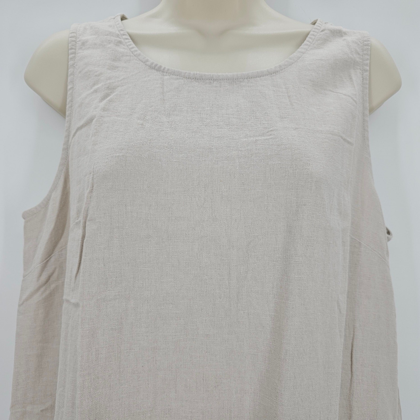 J. Crew Womans size 10 Linen Blend Shift Mini Tank Dress Sand/Tan CA406 NEW