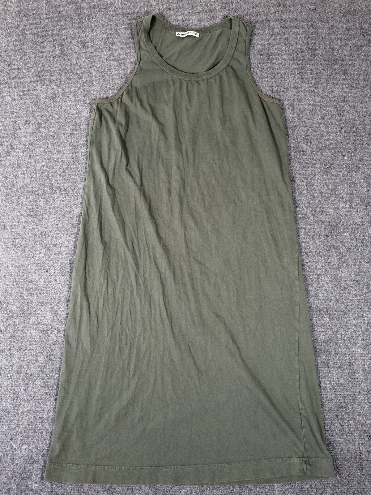 American Giant Classic Tank Dress Olive Green 100% Cotton Made USA Women’s XL
