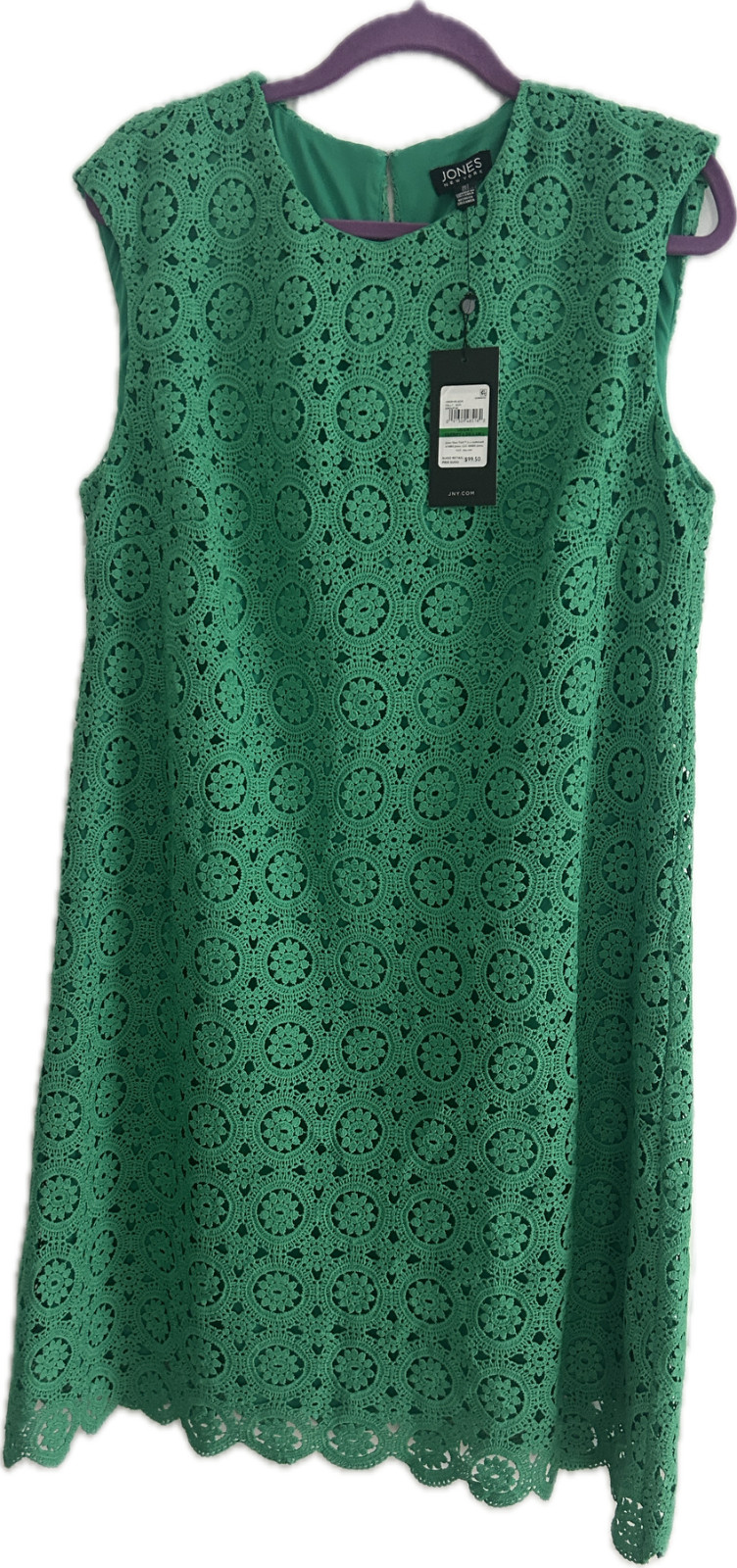 Jones New York Green Sleeveless dress Fully lined