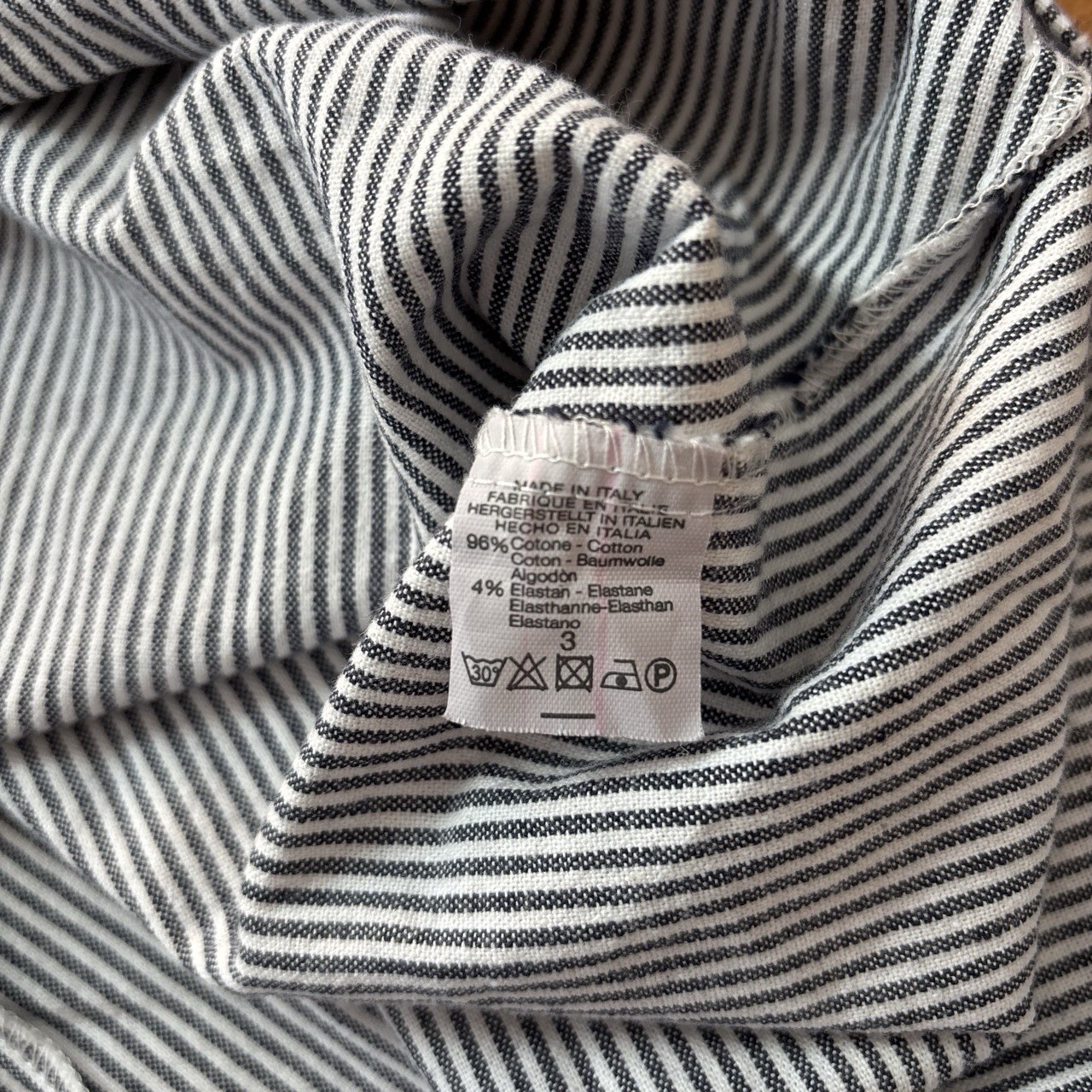 Brandy Melville White/Black Striped Strappy Mini Dress Straight Neck Zip 3