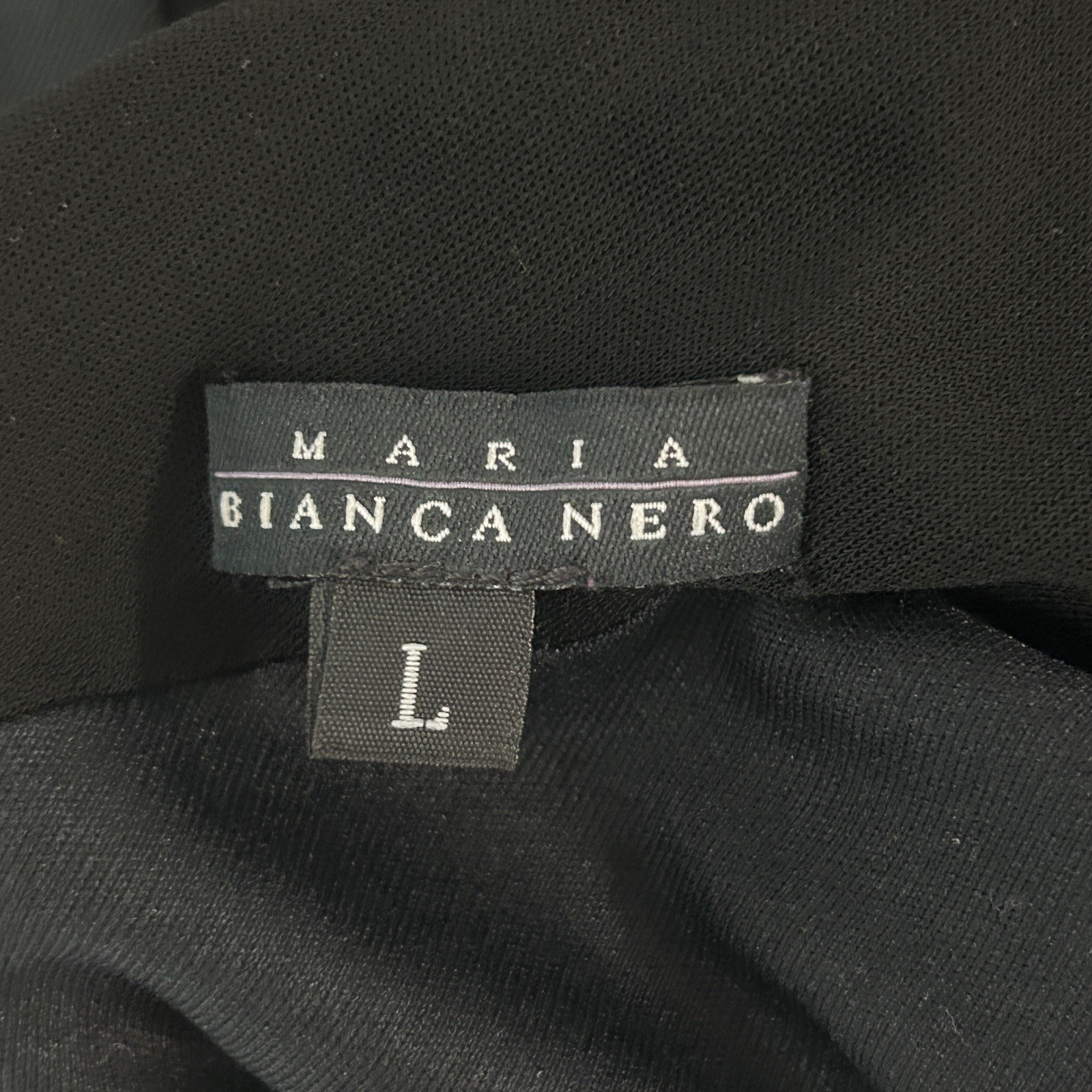 Maria Bianca Nero Black Slip Maxi Dress Ball Gown Deep V in the Back $302 NWT