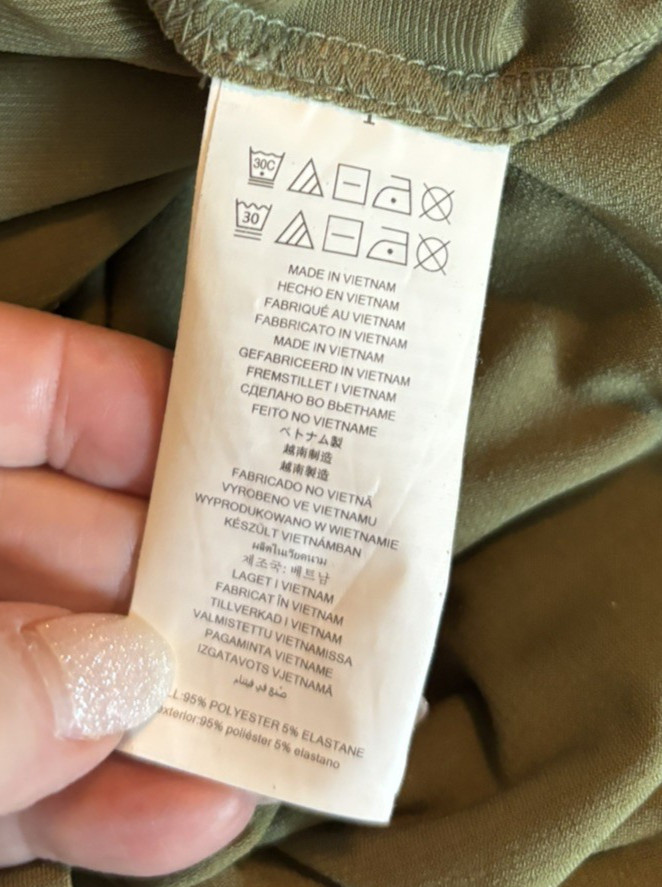 Michael Kors Maxi Dress Olive Green V-Neck Silver Accents Size Med – Boho Resort