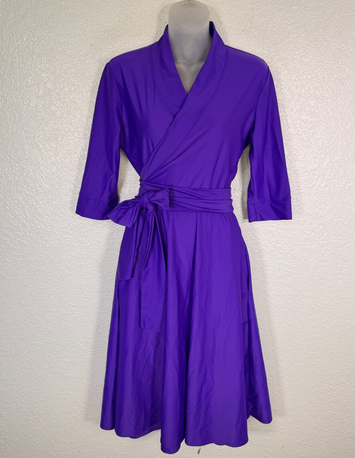 Elhoffer Wrap Dress Womens Medium Essentials Magical Midi Cosplay Costume Purple