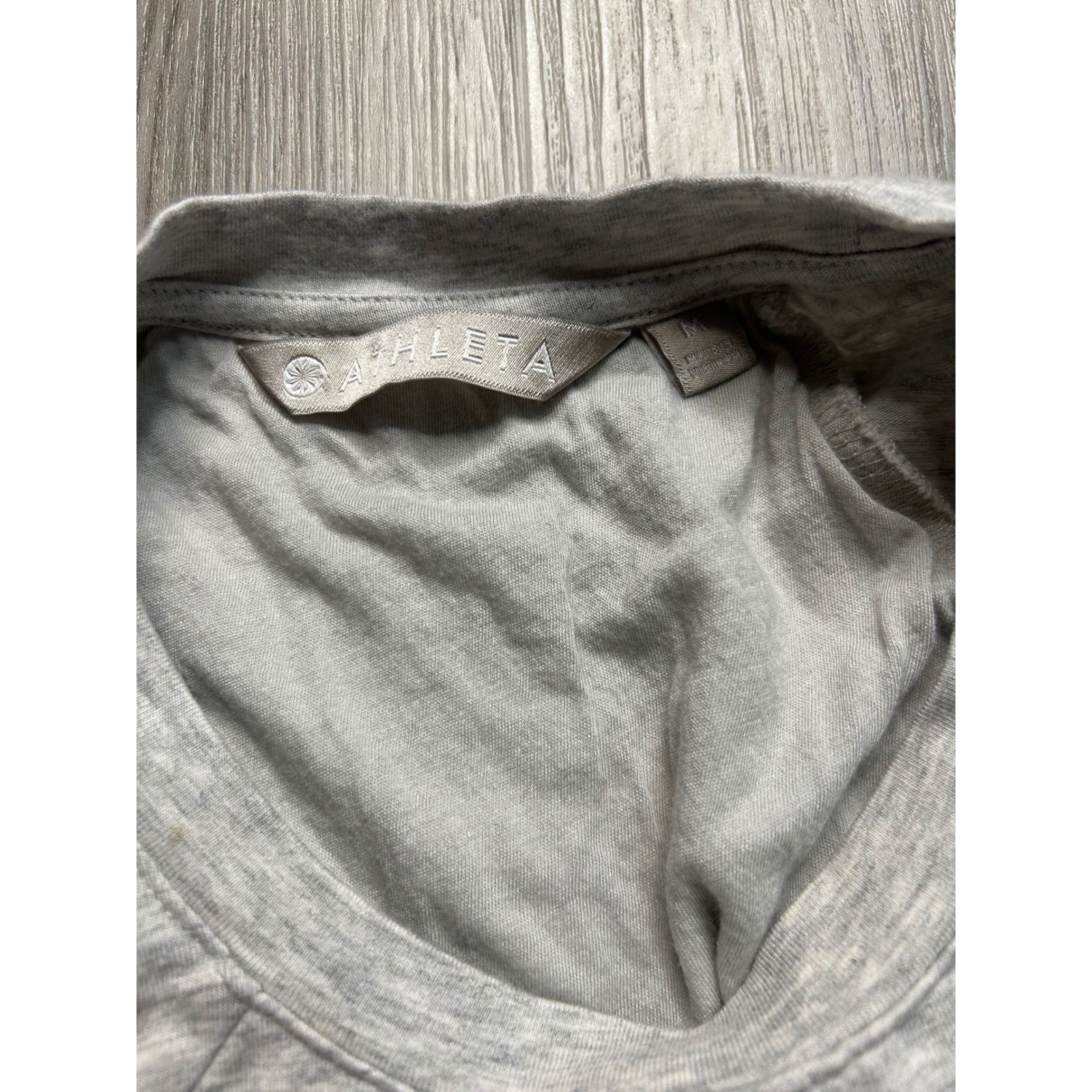 Athleta Heather Grey Ruched Side Tee Dress Tunic Short Sleeve Casual Women