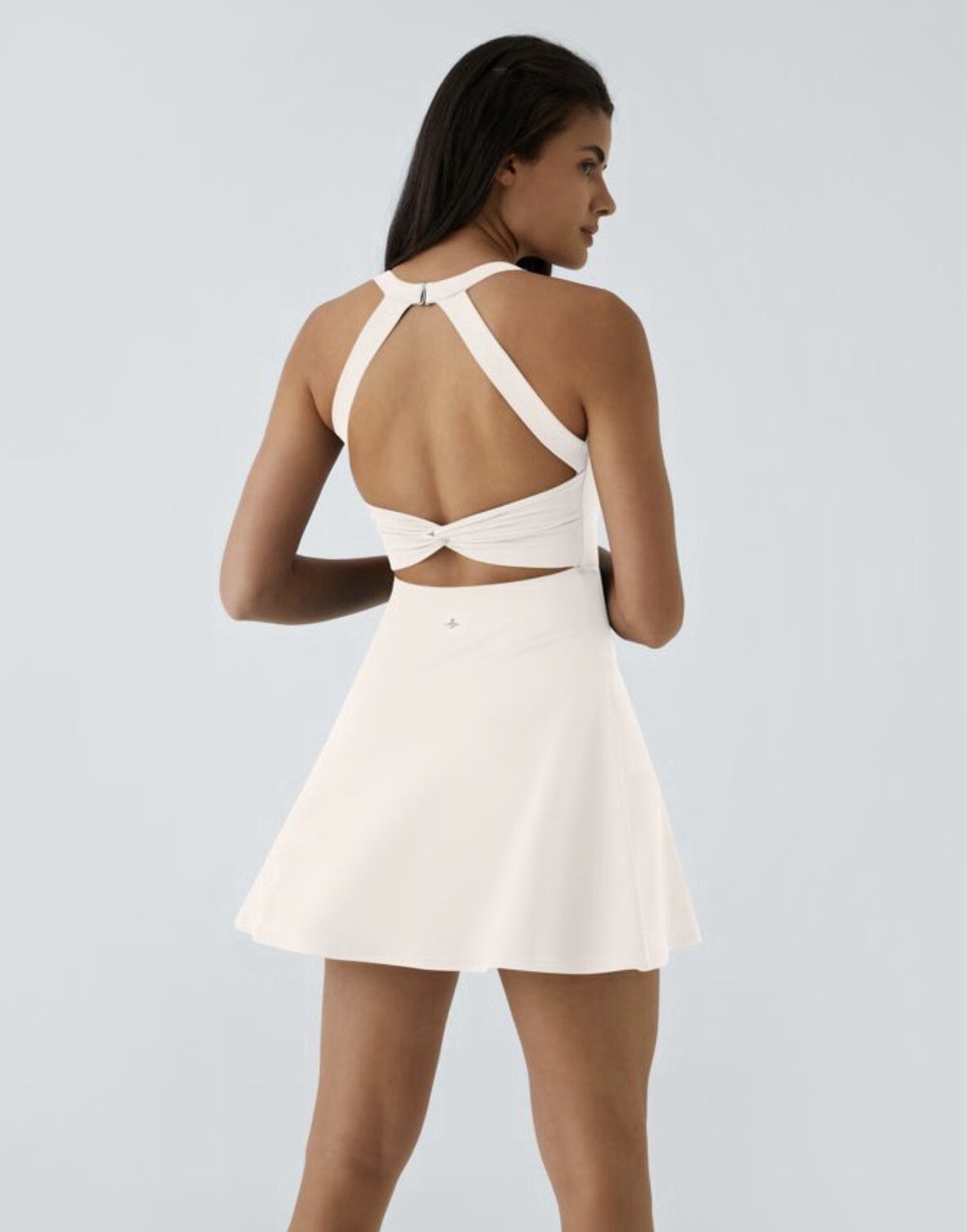 (28) SoftlyZero™ Airy Backless Twisted Flare Low Support Active Dress LARGE