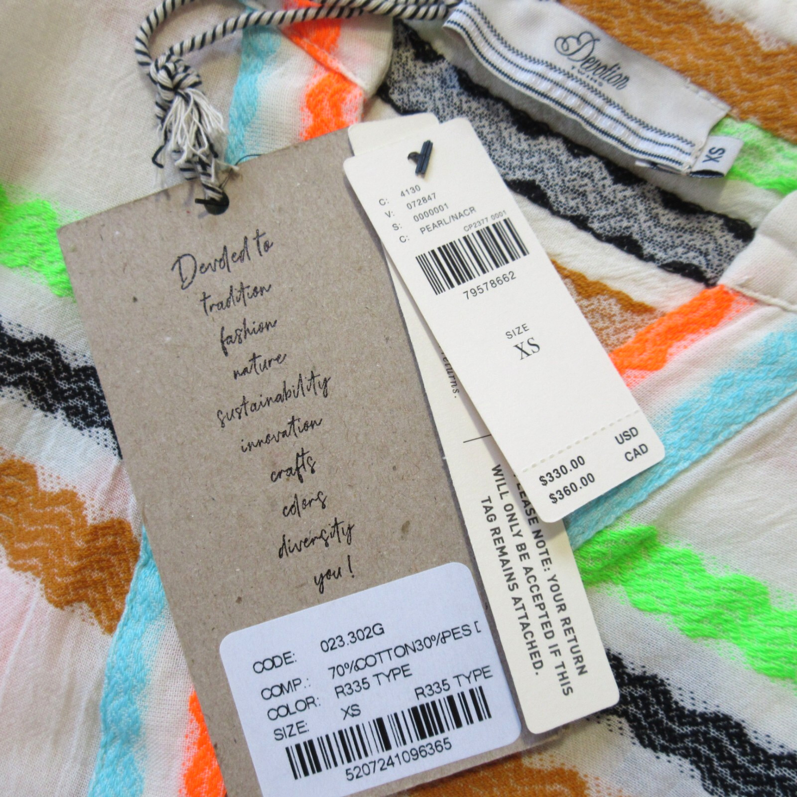 NWT Devotion Twins Ella Tunic in Off-White Color A-line Tiered Mini Dress XS