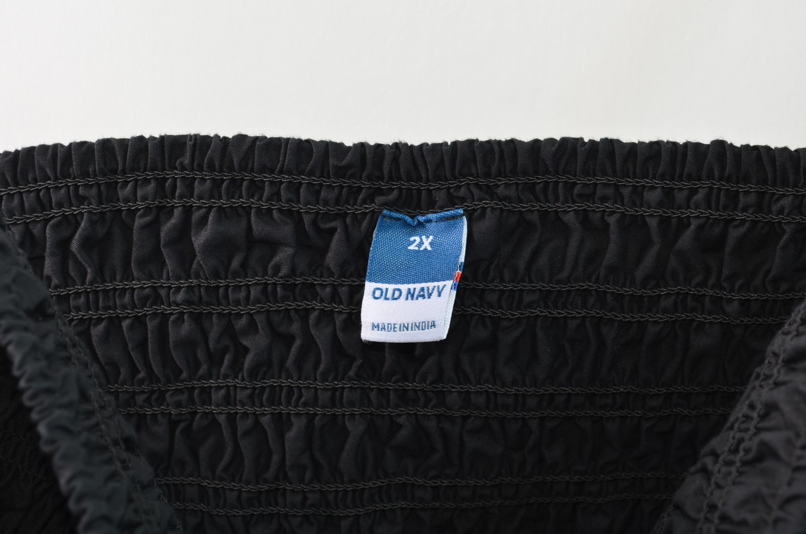 Old Navy Womens 2X A-Line Maxi Black Woven Stretch Cotton Blend Smocked Bodice
