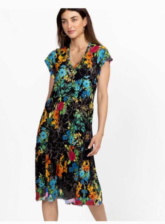 Johnny was nero sequence tiered tea length dress size M