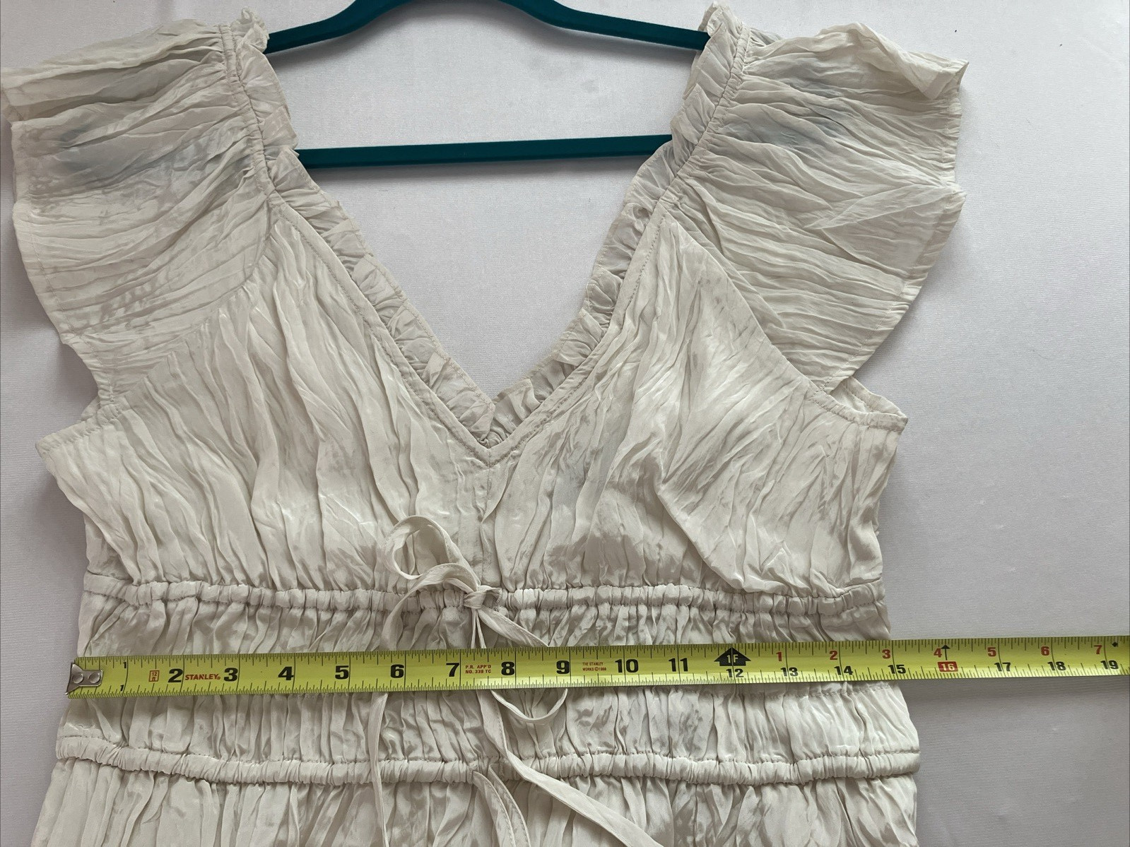J Crew Palermo Crinkle Midi Dress Tall Medium Cream Boho Resort Coastal NWT