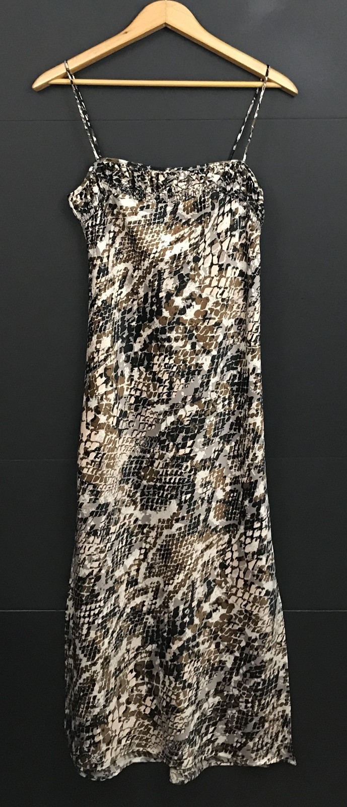 by Anthropologie Square Neck Snakeskin Print Midi Slip Dress Size XS
