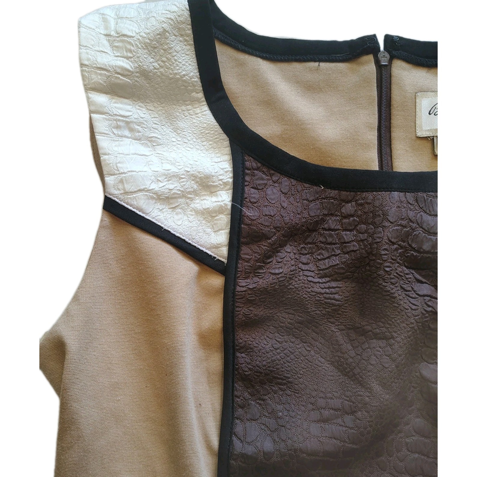 Beige By Eci Women’s Size 16 Stretch Sleeveless Dress Brown And Beige A3