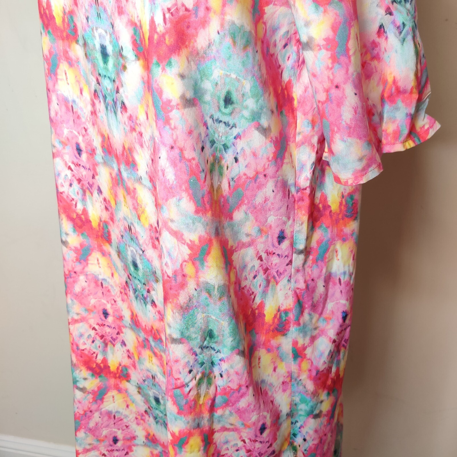 Caribbean Joe Dress Size Small Cold Shoulder Tie Dye Floral Colorful NWT