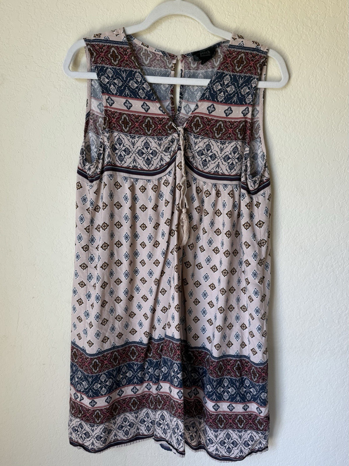 Perch by Blu Pepper Dress Lace Up Bodice Flowy Rayon Boho Hippie Sundress 2XL