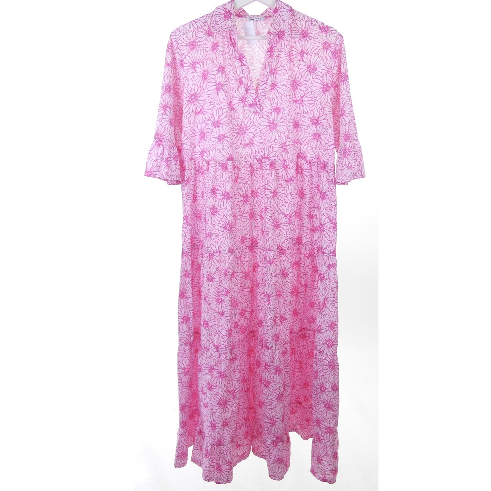 Caliban dress maxi dress floral pattern pink white size 44