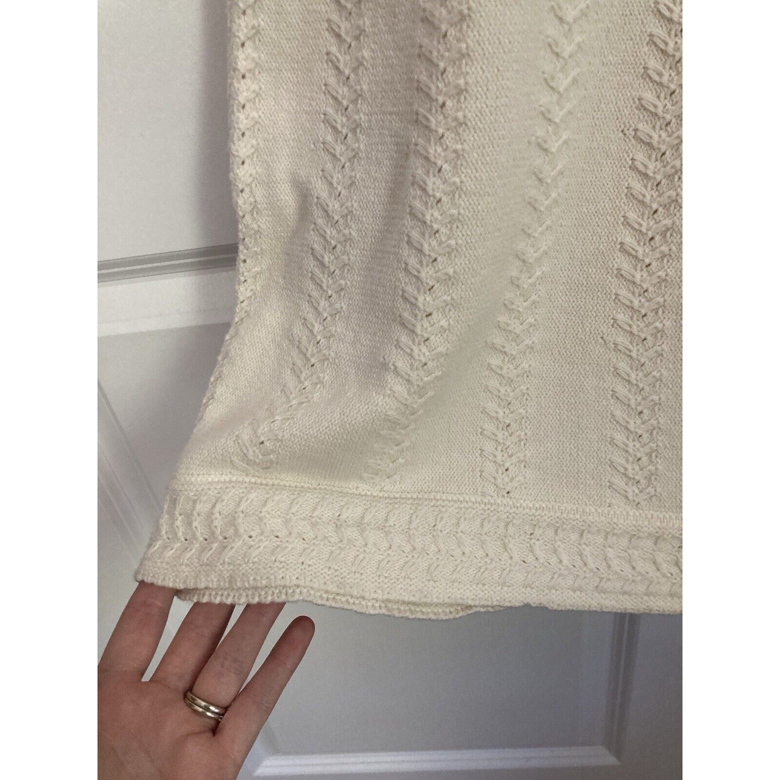 Haute Hippie NWT Cotton Stitch Embroidered Ivory Sleeveless Dress Size Medium