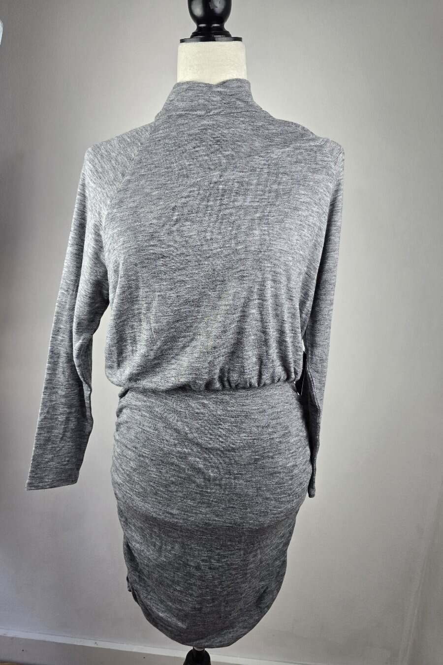 EXPRESS Dress Women’s Size XS Light Gray High Collar Dress Loosefit Top Everyday
