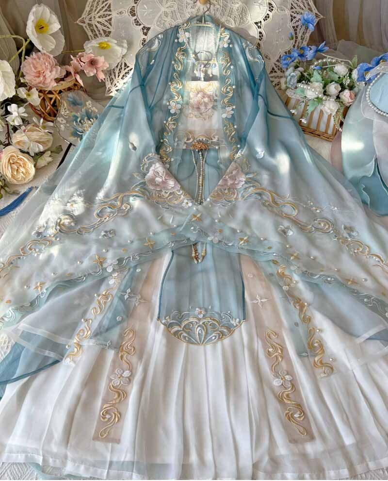 Chinese Traditional Embroidery Hanfu Female Fairy Cosplay Costume Women Ancient